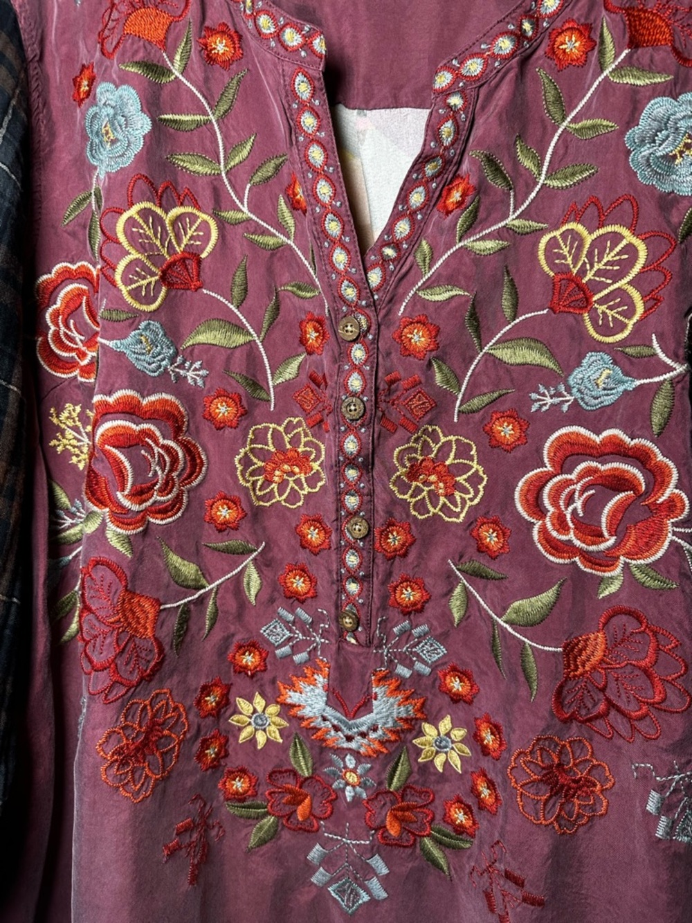 John Mark Women's Gorgeous Embroidered Multi-color Vibrant Floral Tunic size 3X - Picture 4 of 13